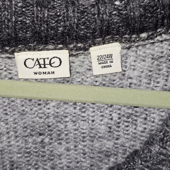 Cato's Knit Sweater Top Plus Size 22/24W Cowl Neck Short Sleeve School Work Chic - Picture 3 of 8